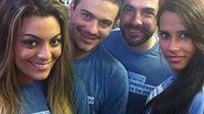 Monique, Rafael, Cristiano e Kelly na gravação do 'Casseta & Planeta Vai Fundo' - Reprodução / Twitter