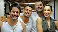 Murilo Benício, Cauã Reymond, Carmo Dalla Vecchia e Claudia Raia nos bastidores da novela 'Avenida Brasil' - Reprodução / TV Globo