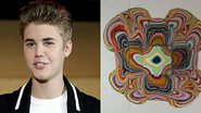 Justin Bieber e seu novo quadro de R$ 120 mil - Getty Images e Reprodução