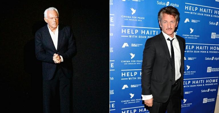 Giorgio Armani e Sean Penn: jantar beneficente em Cannes - Getty Images