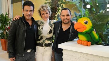 Zezé di Camargo e Luciano com Ana Maria Braga, nos estúdios do 'Mais Você' - Divulgação/ Globo