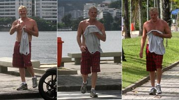 Miguel Falabella se exercita em torno da Lagoa Rodrigo de Freitas, no Rio de Janeiro - Edson Teofilo/PhotoRio News