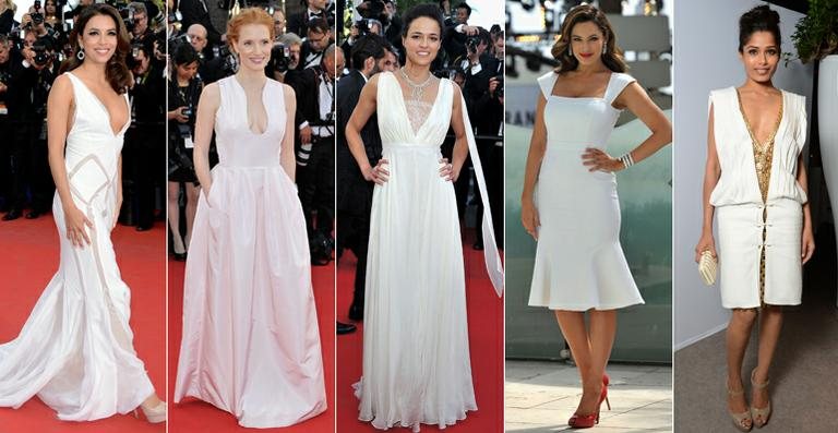 Moda 'branca' se destaca em Cannes - Getty Images