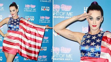 Katy Perry: brilho em vestido com bandeira dos Estados Unidos - The Grosby Group