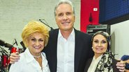Hebe Camargo, Roberto Justus e Valéria Baraccat Gyy durante ensaio para o show 'Roberto Justus e Convidados' - Divulgação