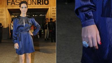 Adriana Birolli usa anel de família para ir ao Fashion Rio - Paulo Mumia; Anderson Borde / AgNews