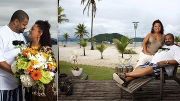 O casal desfruta da bucólica paisagem de Angra, litoral fluminense. Sem os dois filhos,  exercem o romantismo com flores e olhares. - Selmy Yassuda