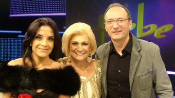 Lydia Leão Sayeg e Britto Jr. são convidados da atracão de Hebe Camargo na RedeTV! em Osasco, Grande São Paulo.