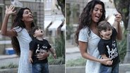 Juliana Paes com o filho Pedro nos bastidores do remake de 'Gabriela' - Reprodução / TV Globo