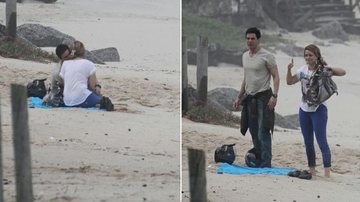 Leandra Leal e Ricardo Tozzi gravam cenas de romance para a novela ‘Cheias de Charme’ em praia do Rio de Janeiro - Dilson Silva/AgNews