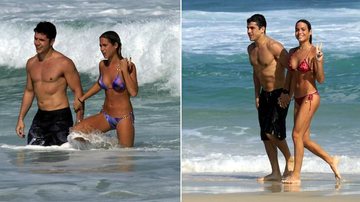 Bia e Branca Feres curtem namorados na praia da Barra da Tijuca, Rio de Janeiro - Marcos Ferreira / FotoRio News