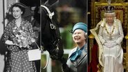 Rainha Elizabeth em 1952, na década de 1990 com um cavalo - uma de suas maiores paixões -, e em seu trono, com a coroa - Getty Images