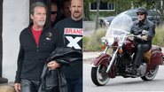 Arnold Schwarzenegger anda de moto com amigos em Los Angeles - Reprodução/Grosby Group