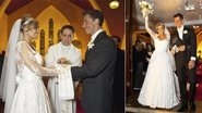 O reverendo Aldo Quintão abençoa a união de Karyn e André. Já casados, Karyn e André deixam a igreja ao som de Viva La Vida. - Vagner Campos