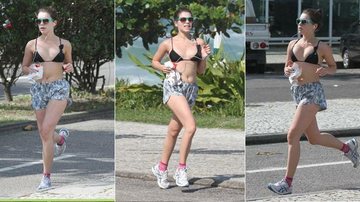 Atriz Bruna Linzmeyer mostra boa forma ao se exercitar no Rio de Janeiro - Dilson Silva/AgNews