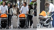 Gustavo Kuerten passeia com a mulher, Mariana Soncini, e a filha, a pequena Maria Augusta, por Paris, na França - Reprodução/Grosby Group