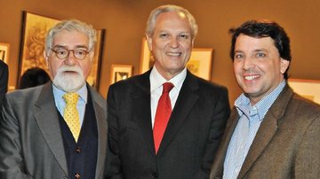Ex-ministro das Relações Exteriores Celso Lafer, Marcos Monteiro, diretor da Imprensa Oficial de SP, e o vereador Floriano Pesaro em mostra de Lasar Segall.
