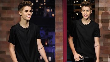 Justin Bieber exibe tatuagem do nome de seu novo álbum, 'Believe' - Getty Images