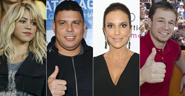 Shakira, Ronaldo, Ivete Sangalo e Tiago Leifert - Getty Images e TV Globo/Divulgação