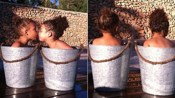 Maria Alice e Maria Sophia: banho de balde em Ibiza - Instagram/Reprodução