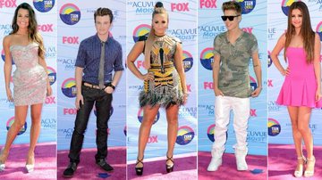 Lea Michele, Chris Colfer, Demi Lovato, Justin Bieber e Selena Gomez - Getty Images