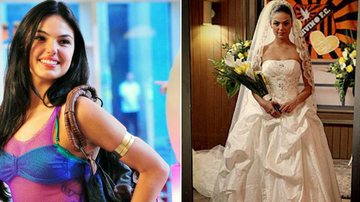 Suelen em dois momentos: piriguete e noiva clássica - Divulgação/ Rede Globo