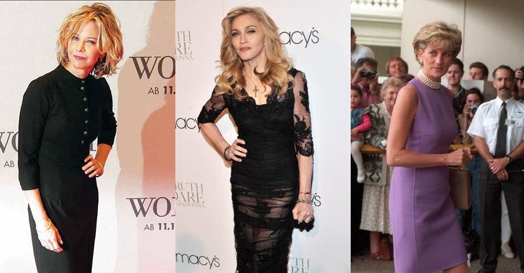 Meg Ryan, Madonna e Princesa Diana estão na lista de mulheres que já traíram - Fotomontagem