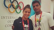Joanna Maranhão encontra o namorado, o judoca Luciano Corrêa, na Vila Oímpica dos Jogos de Londres - Reprodução / Twitter