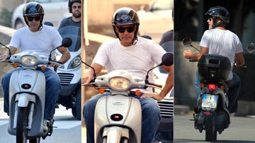 George Clooney passeia de scooter com amigos pela Itália - Splash News splashnews.com