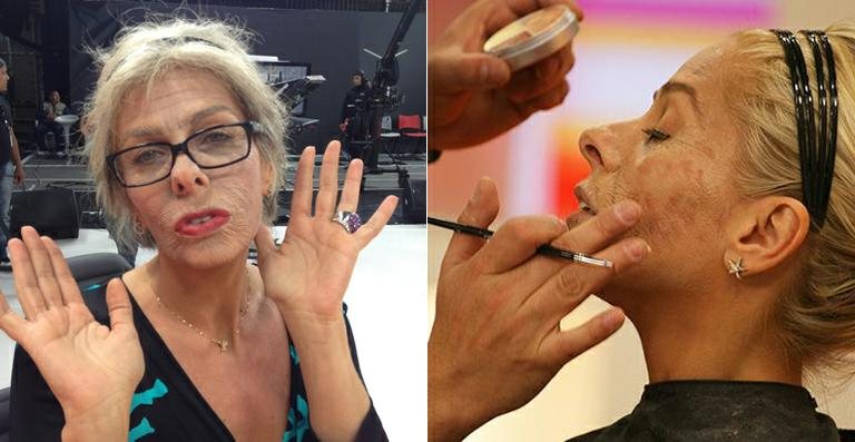 Adriane Galisteu usa maquiagem para ficar mais velha em seu programa - Reprodução / Twitter e Muito +