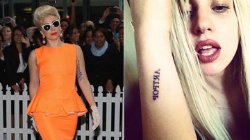 Lady Gaga mostra nova tatuagem, que pode batizar próximo disco da cantora - Getty Images e Reprodução