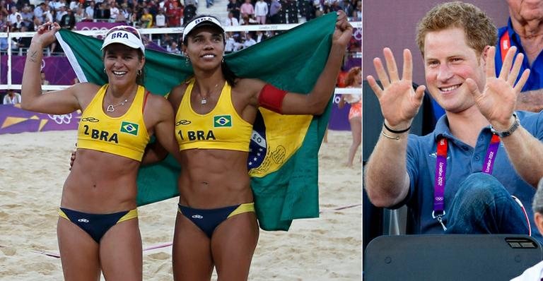 A dupla brasileira Larissa e Juliana e o Príncipe Harry - Reuters