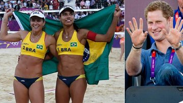 A dupla brasileira Larissa e Juliana e o Príncipe Harry - Reuters