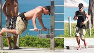 André Gonçalves se exercita pela orla da praia do Recreio, Rio de Janeiro - Dilson Silva/AgNews