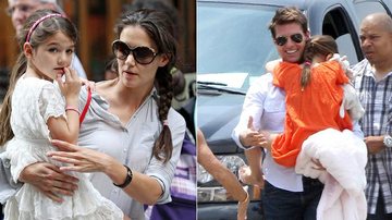 Suri Cruise com a mãe, Katie Holmes, e o pai, Tom Cruise - Grosby Group