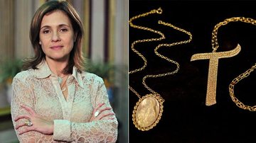 Carminha (Adriana Esteves) abusa do brilho e da cor dourada em seus acessórios - Reprodução / TV Globo