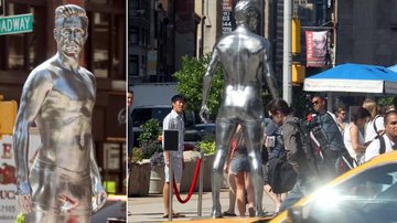 Estátua prateada e David Beckham em Nova York - Grosby Group