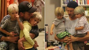 Rodrigo Hilbert e seus filhos gêmeos, João e Francisco - AgNews/ Foto Rio News