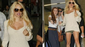 Pamela Anderson chega ao Rio de Janeiro - Delson Silva e Francisco Silva/ AgNews