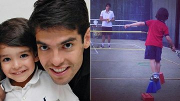 Filho de Kaká pratica tênis em Madrid, Espanha - Reprodução/Marúcia Kintschev/Twitter