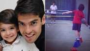 Filho de Kaká pratica tênis em Madrid, Espanha - Reprodução/Marúcia Kintschev/Twitter