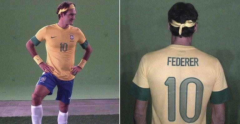 Prestes a realizar partidas em São Paulo, em dezembro, Roger Federer posta foto com uniforme da Seleção Brasileira - Reprodução/Facebook