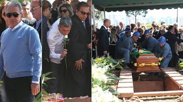 Otávio Mesquita, Serginho Groisman e Claudio Pessutti no sepultamento de Hebe Camargo - Manuela Scarpa / Foto Rio News