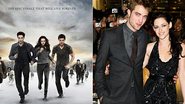 O pôster do último filme da 'Saga Crepúsculo' e o casal Robert Pattinson e Kristen Stewart - Divulgação e Getty Images