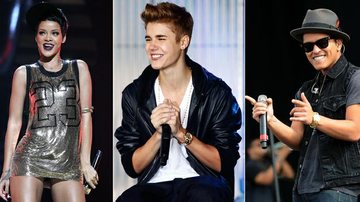 Rihanna, Justin Bieber e Bruno Mars - Getty Images