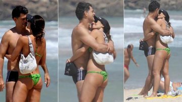 Eduardo Moscovis e Cynthia Howlett namoram na praia - Wallace Barbosa/ AgNews