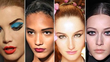Cores fortes, make natural, olhos marcados: conheça as tendências de maquiagem das principais semanas de moda do mundo - Foto-montagem