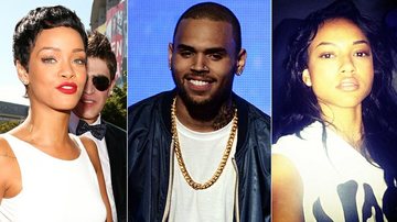 Rihanna, Chris Brown e Karrueche - Getty Images e Reprodução/Twitter