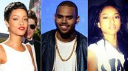 Rihanna, Chris Brown e Karrueche - Getty Images e Reprodução/Twitter
