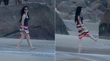 Amy Lee, do Evanescence, curte praia no Rio - Gabriel Reis / AgNews